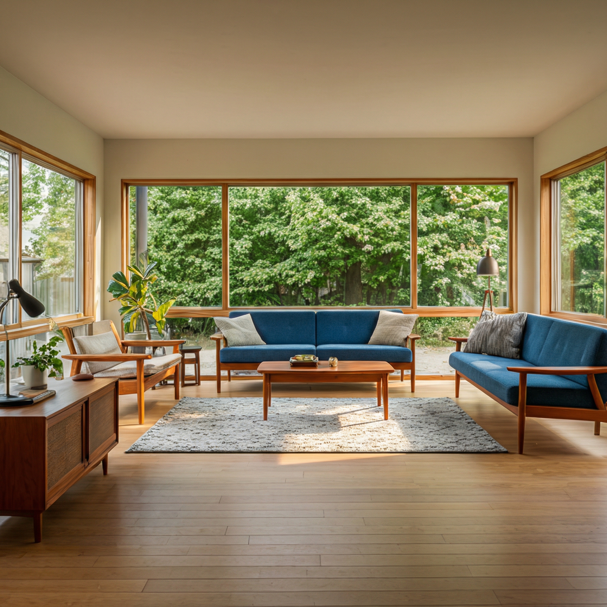Curated mid-century modern interior